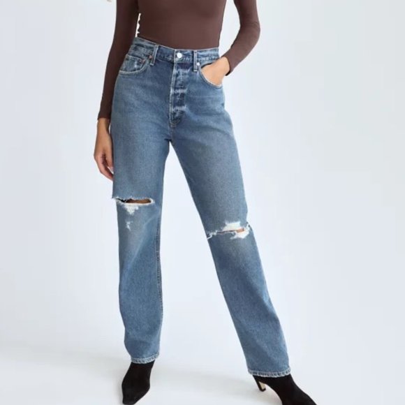 Citizens of Humanity Eva Distressed High-Rise Straight-Leg Baggy Jeans - Picture 3 of 16